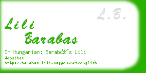 lili barabas business card